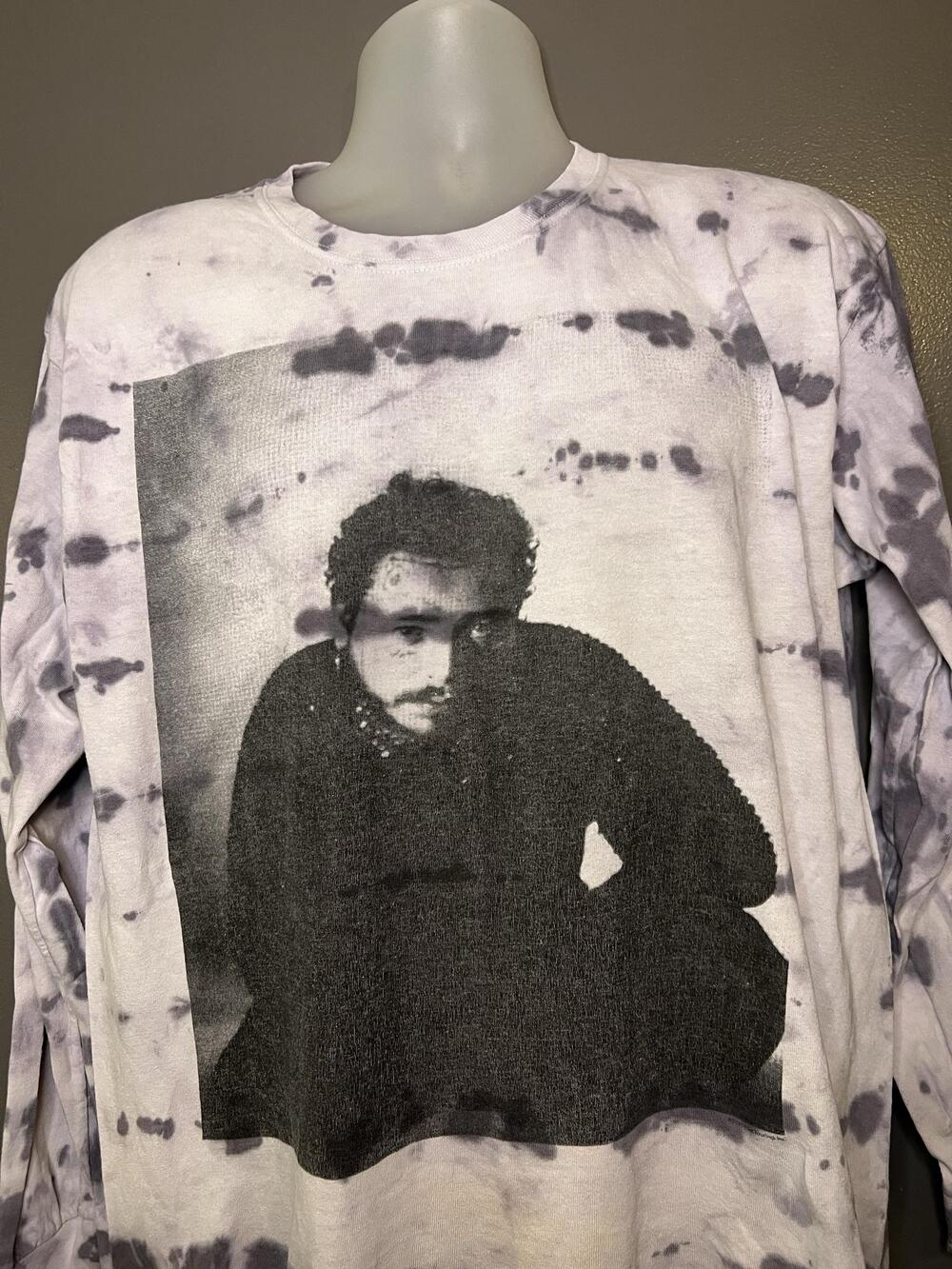 Post Malone Runaway Tour Shirt Mens Large White Tie Dye Long Sleeve Graphic